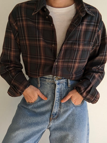 Cocoa & Forest Plaid Wool Shirt