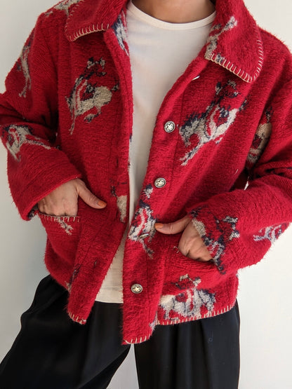 Vintage Rodeo Graphic Stitched Fleece Jacket