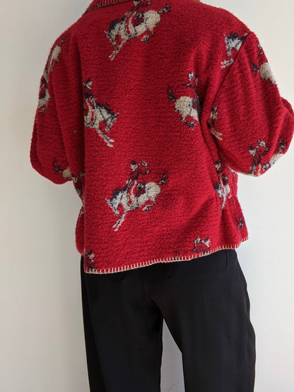 Vintage Rodeo Graphic Stitched Fleece Jacket
