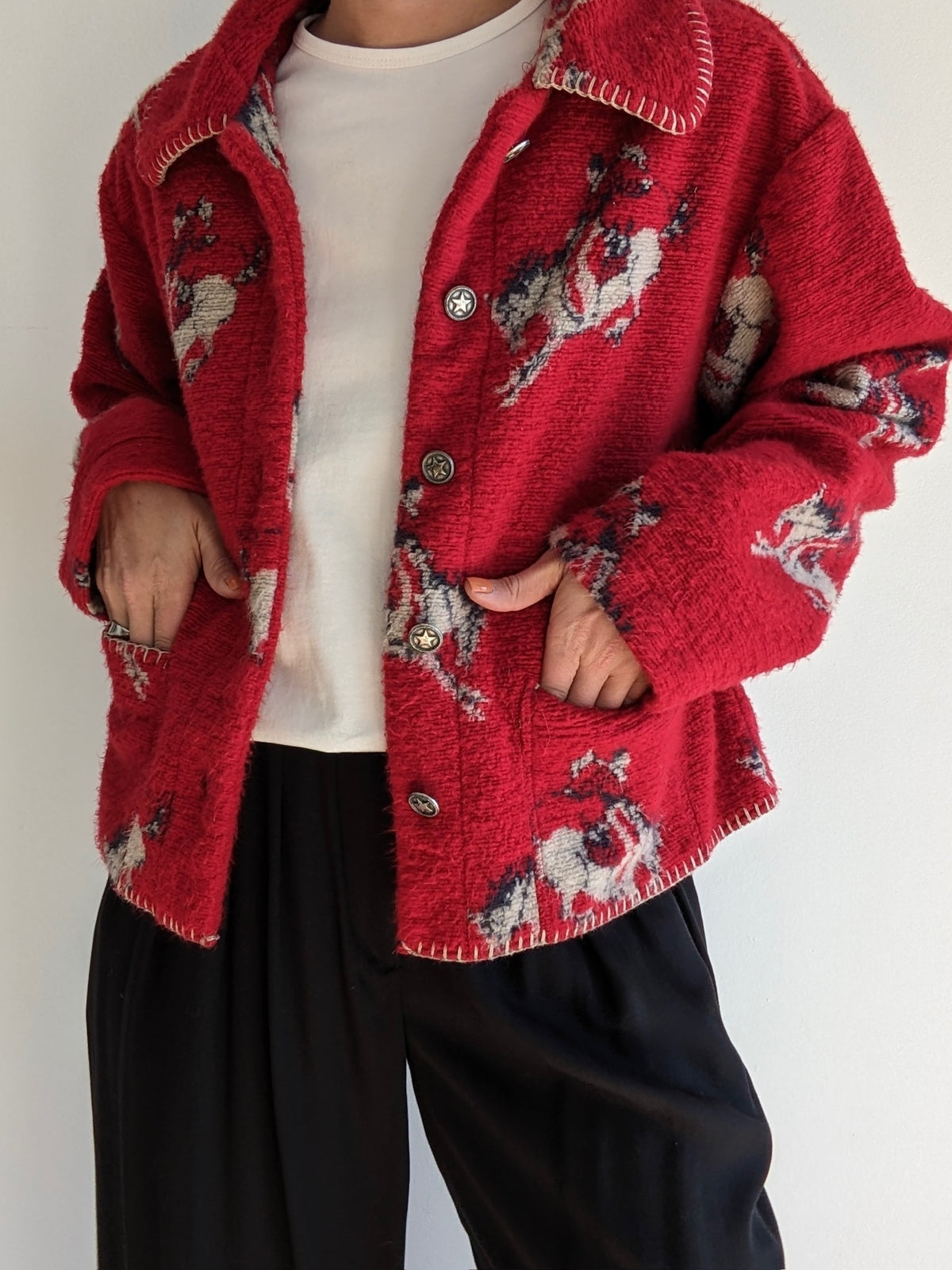 Vintage Rodeo Graphic Stitched Fleece Jacket