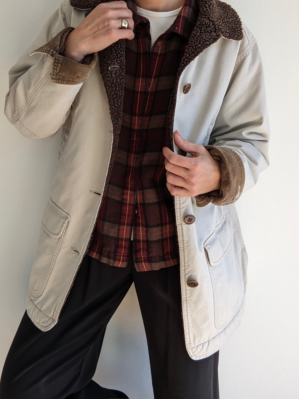 Vintage Fleece-Lined Chore Coat