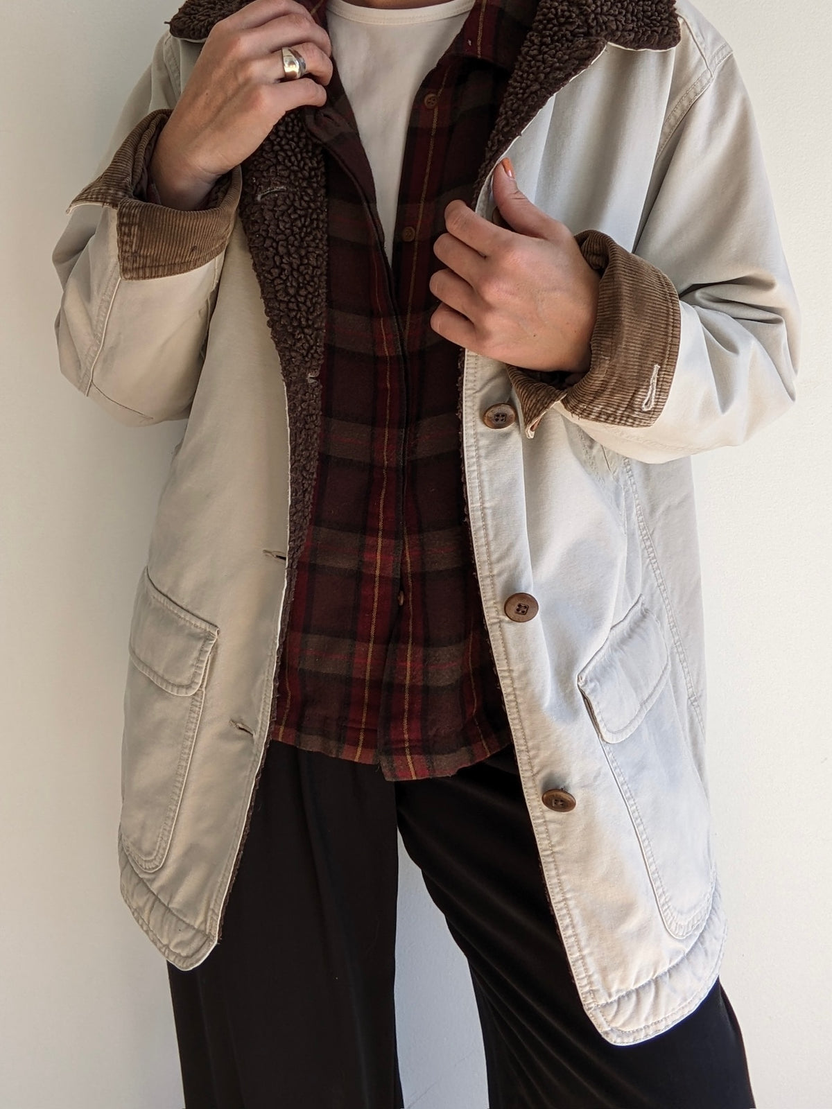 Vintage Fleece-Lined Chore Coat