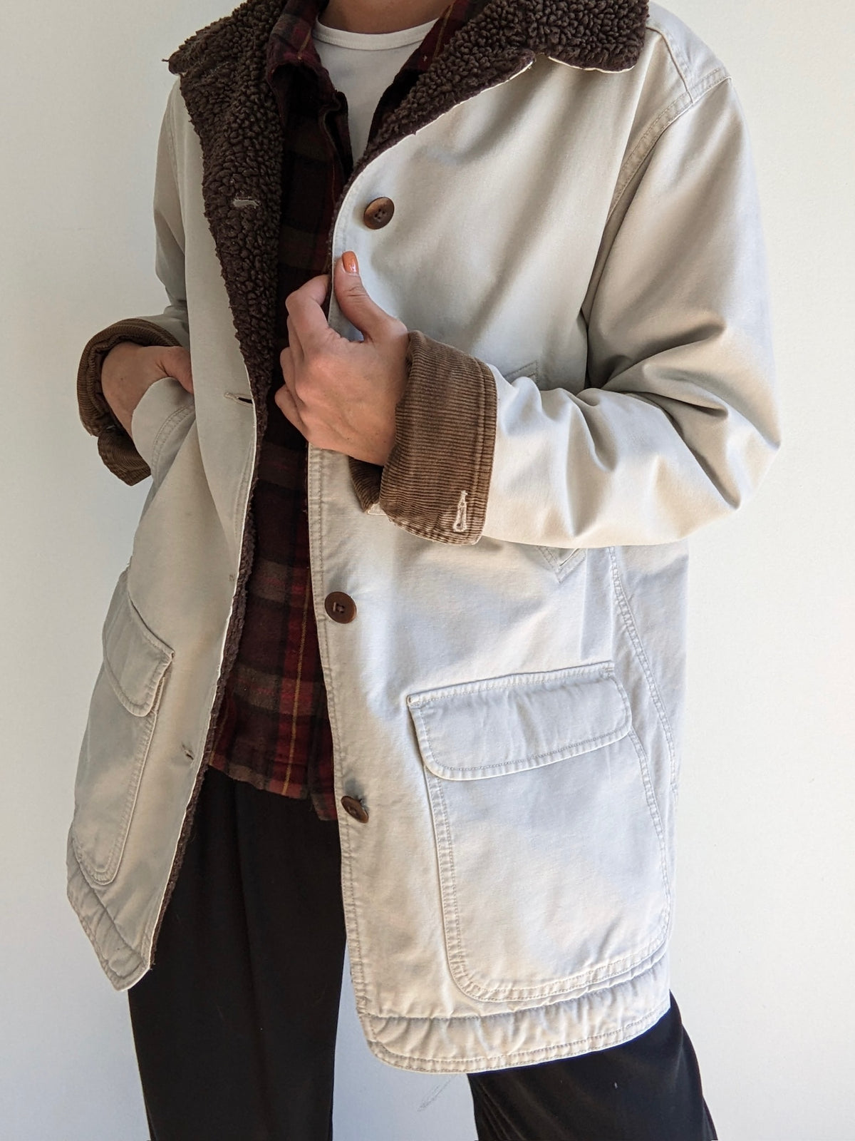 Vintage Fleece-Lined Chore Coat