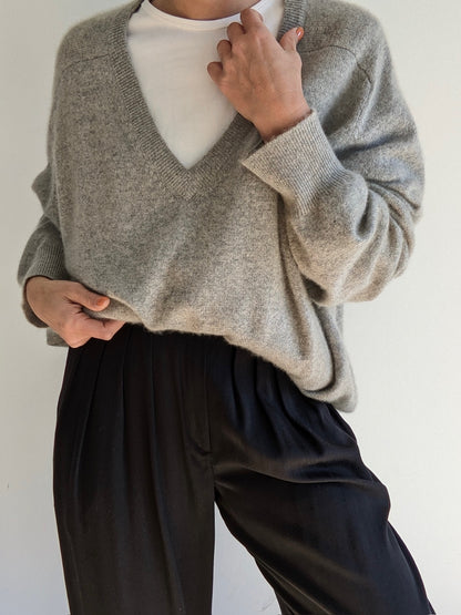 Vintage Stone Cashmere V-Neck Sweater