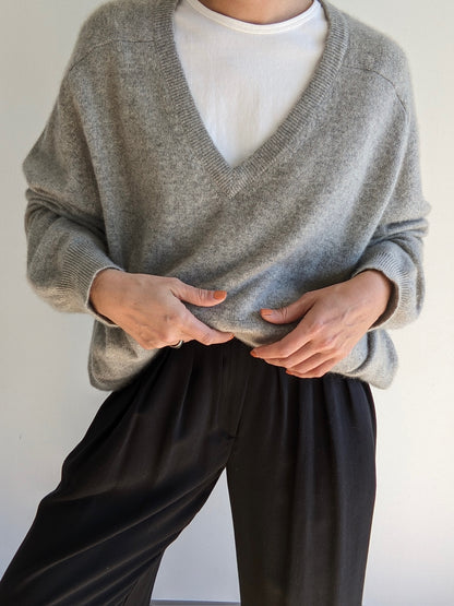 Vintage Stone Cashmere V-Neck Sweater