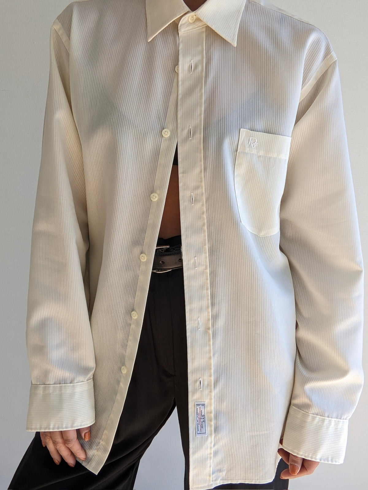 Vintage Christian Dior Pale Butter Button Up