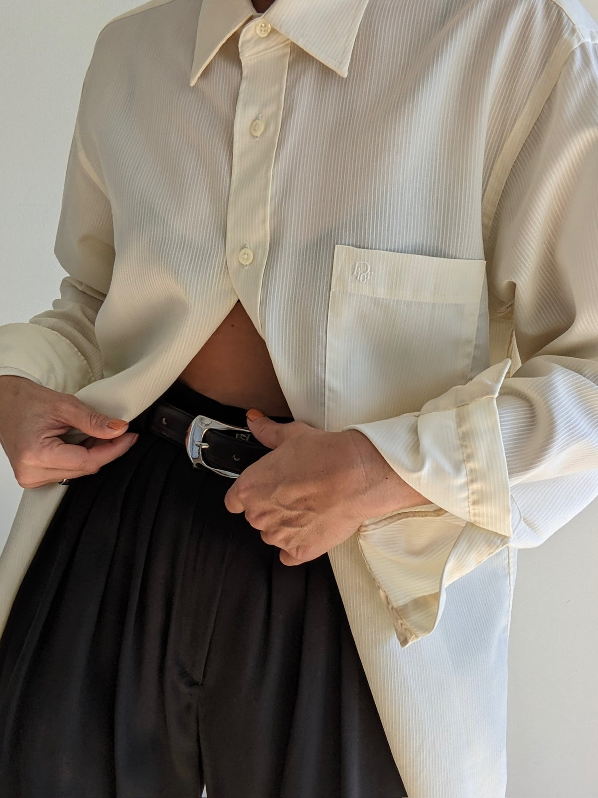 Vintage Christian Dior Pale Butter Button Up