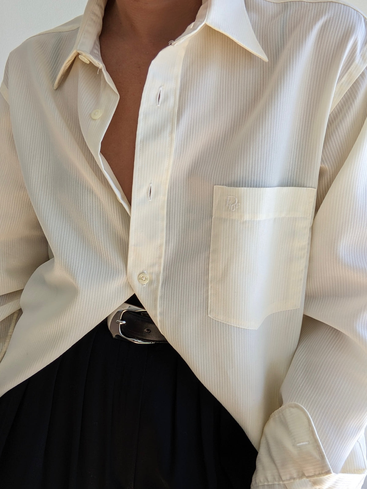 Vintage Christian Dior Pale Butter Button Up