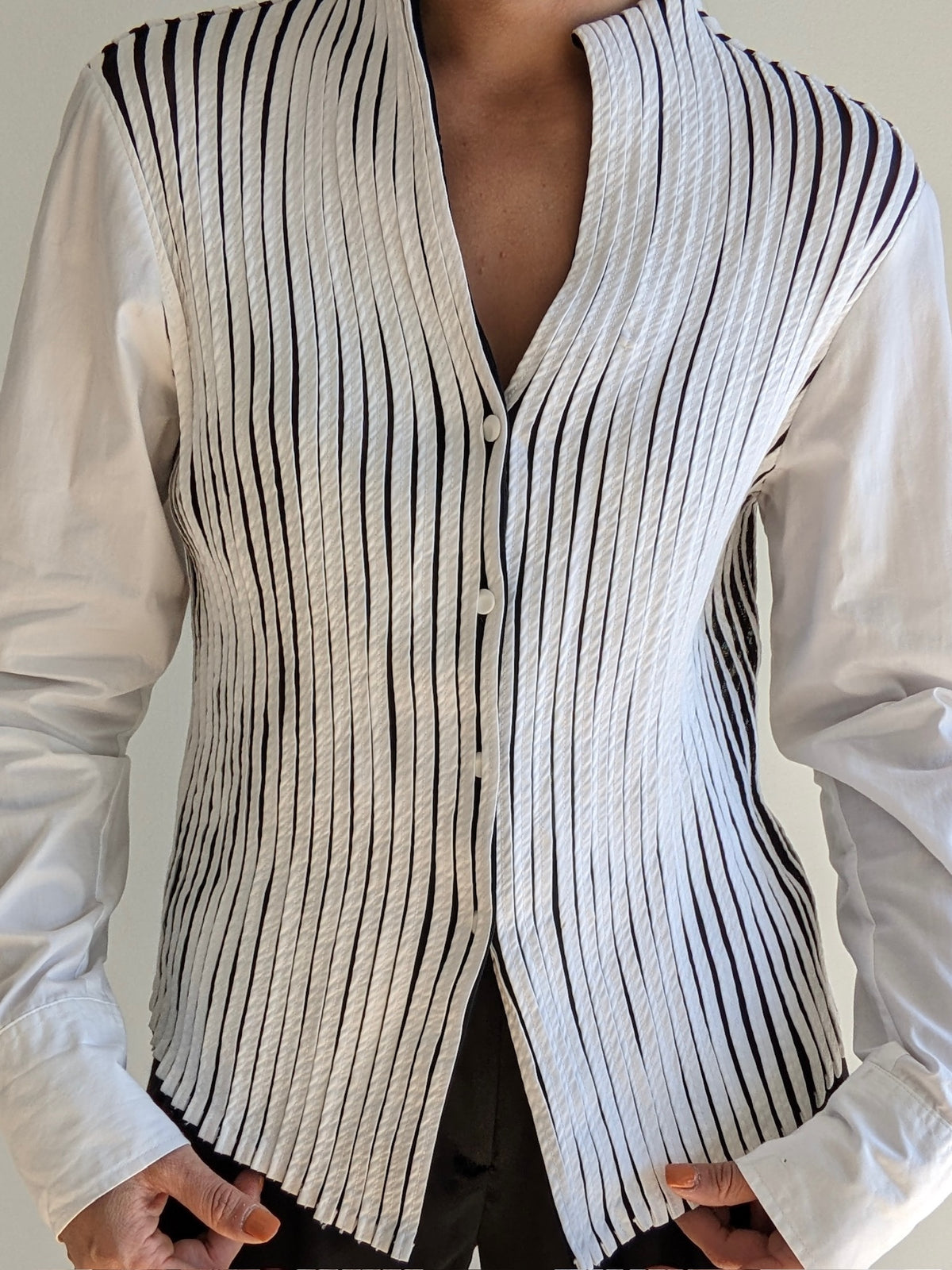 Stunning Vintage Ivory Paneled Blouse