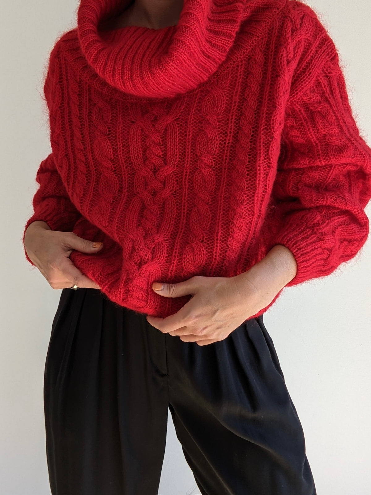 Vintage Crimson Mohair Turtleneck