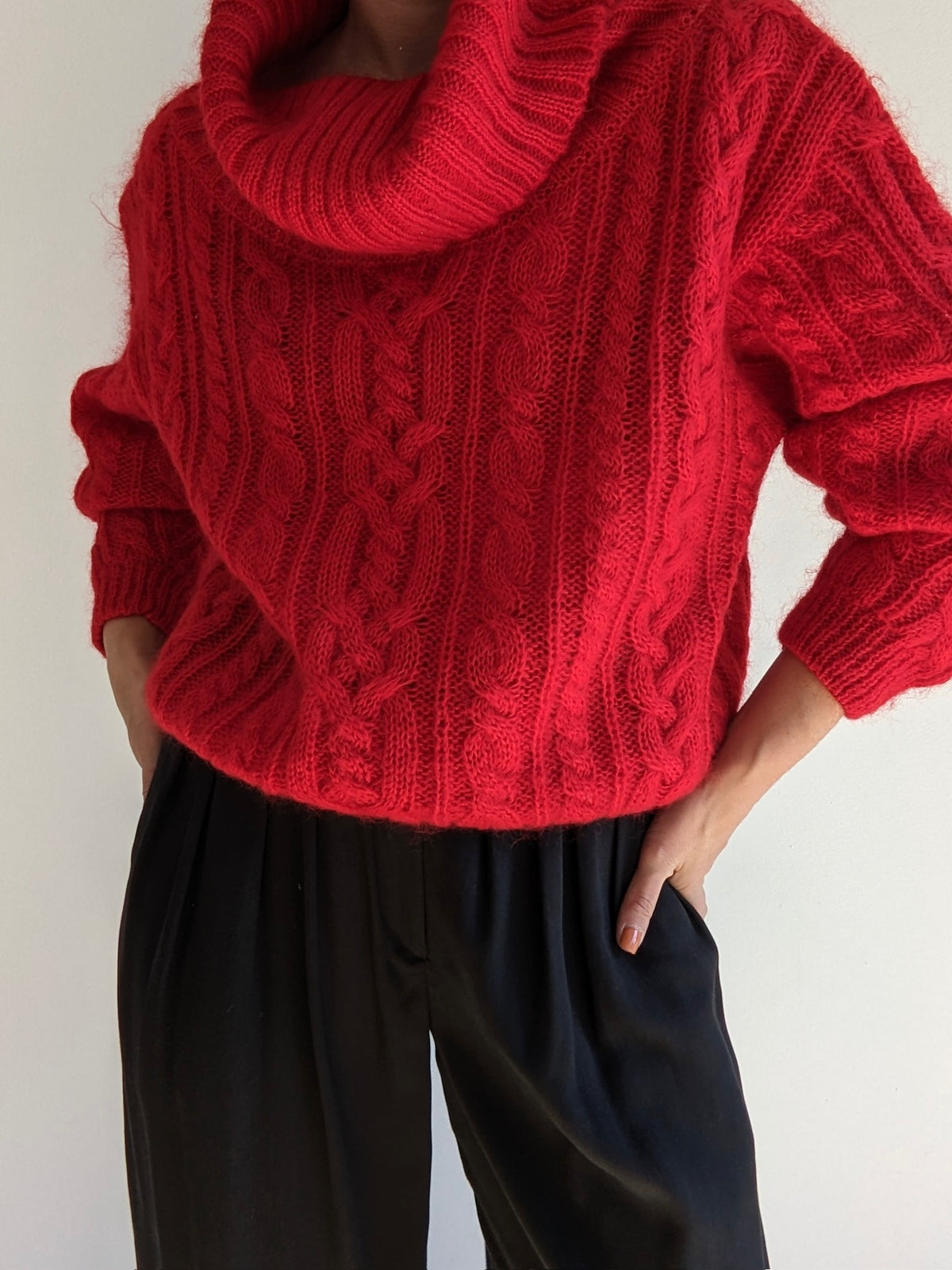 Vintage Crimson Mohair Turtleneck