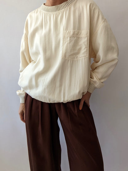 Rare Favorite Vintage Cream Silk Pullover