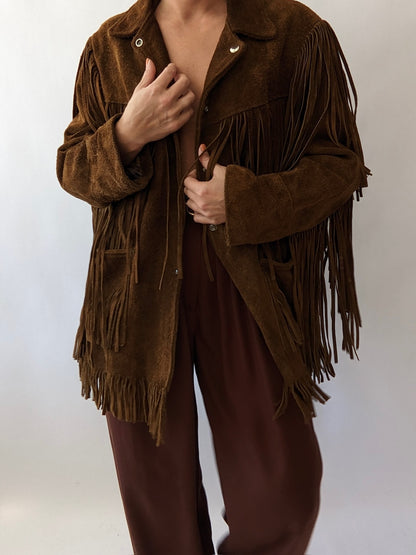 Vintage 1960s Fringe Suede Jacket