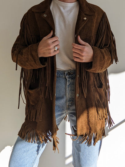 Vintage 1960s Fringe Suede Jacket