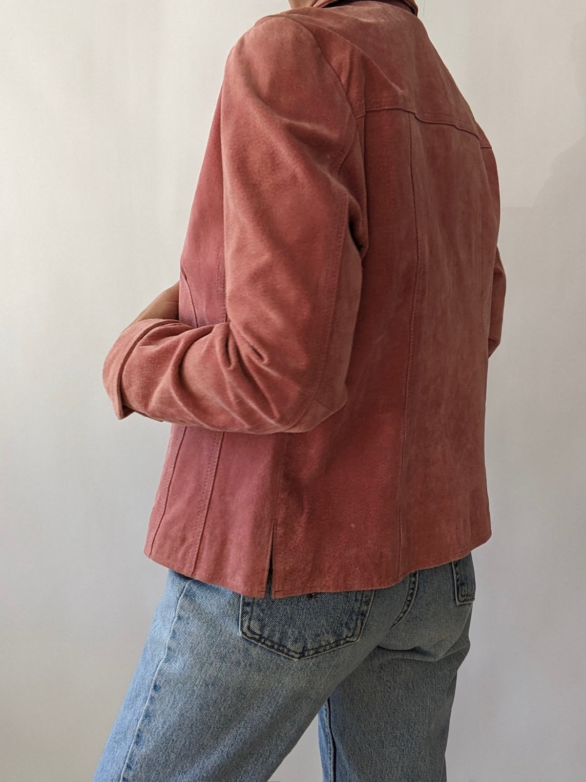 Vintage Rose Suede Snap Jacket