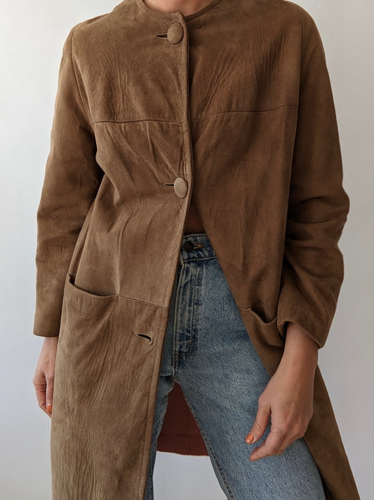 Amazing Vintage Clove Suede Coat