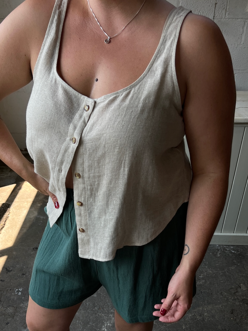 Ryan Oak Linen Rayon Top