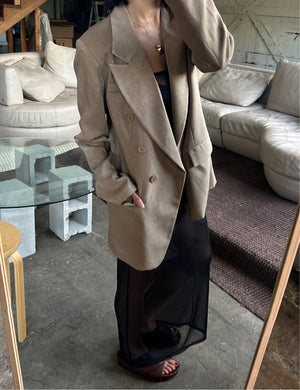 Vintage Taupe Double Breasted Blazer