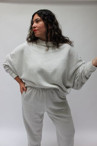 Na Nin Margot Cotton Modal Cropped Sweatshirt / Available in Dove