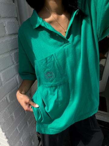 Vintage Emerald Givenchy Sport Embroidered Polo