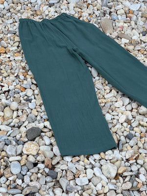 Na Nin Patricia Waffled Cotton Pant / Available in Forest