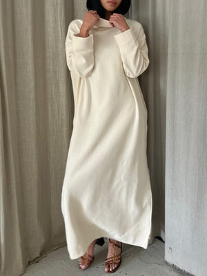 Na Nin Mia Rippled Cotton Dress / Available in Cream and Faded Black