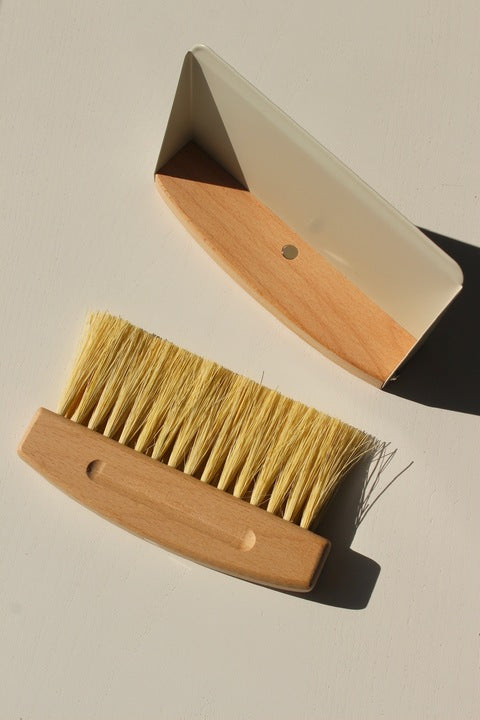 Wooden Table Brush & Pan Set