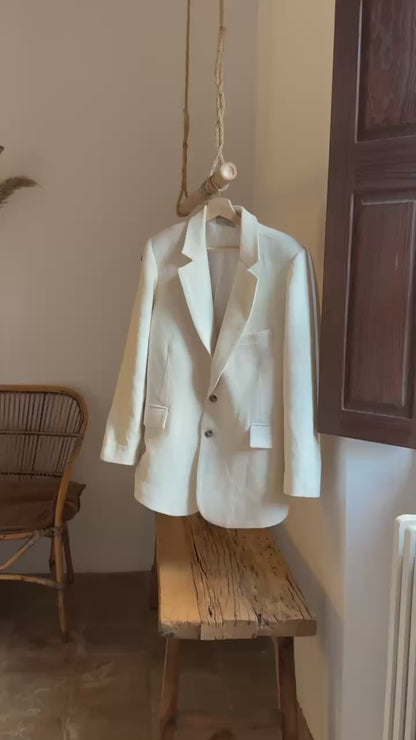 Skyler Woven Silk Blazer