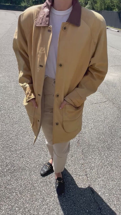 Vintage Sand Leather Chore Jacket