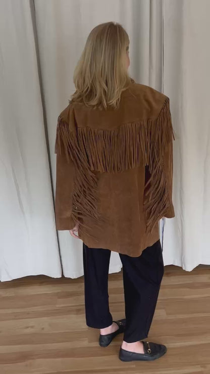 Stunning Vintage Suede Fringe Jacket