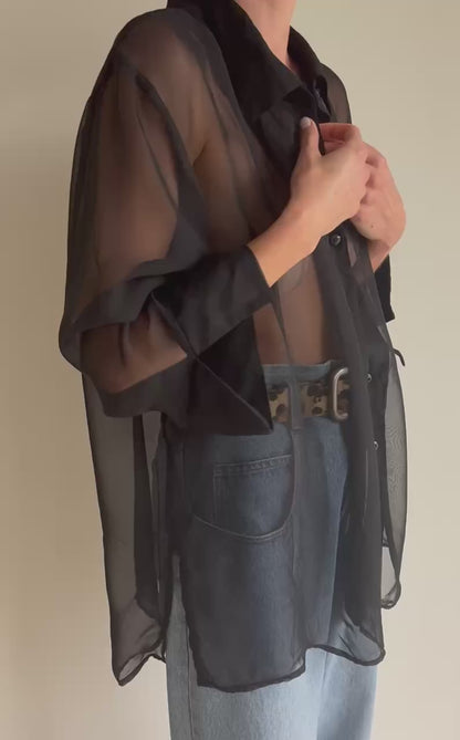 Vintage Sheer Onyx Blouse