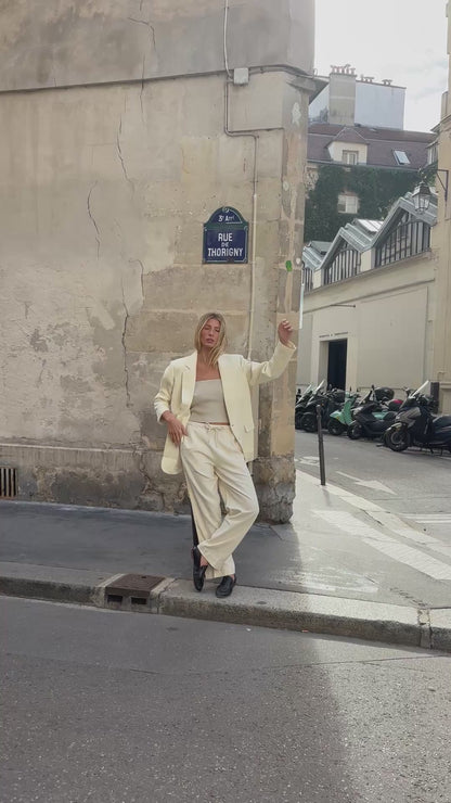 Skyler Woven Silk Blazer