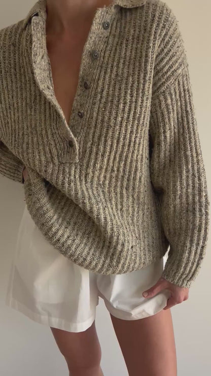 Favorite Vintage Speckled Wool Henley