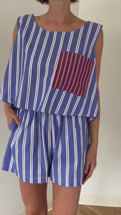 Marni Paper Cotton Patch Pocket Cropped Tank