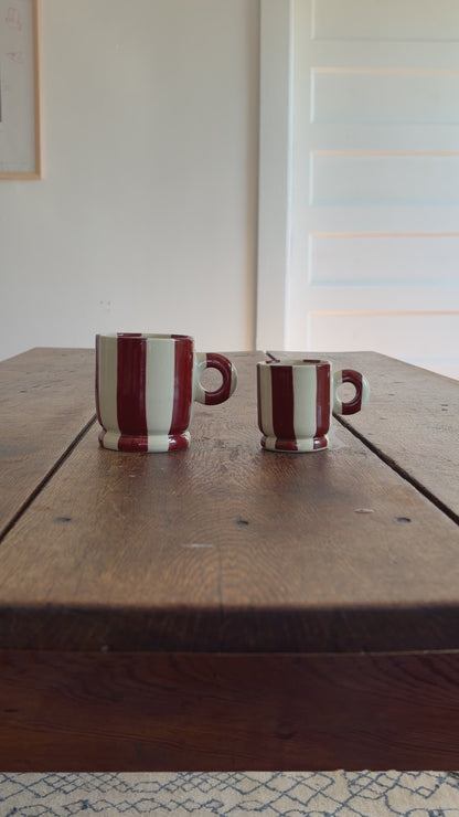 Burgundy Stripe Espresso Cup