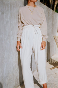 Na Nin Townes Raw Silk Trouser / Available in Cream & Black
