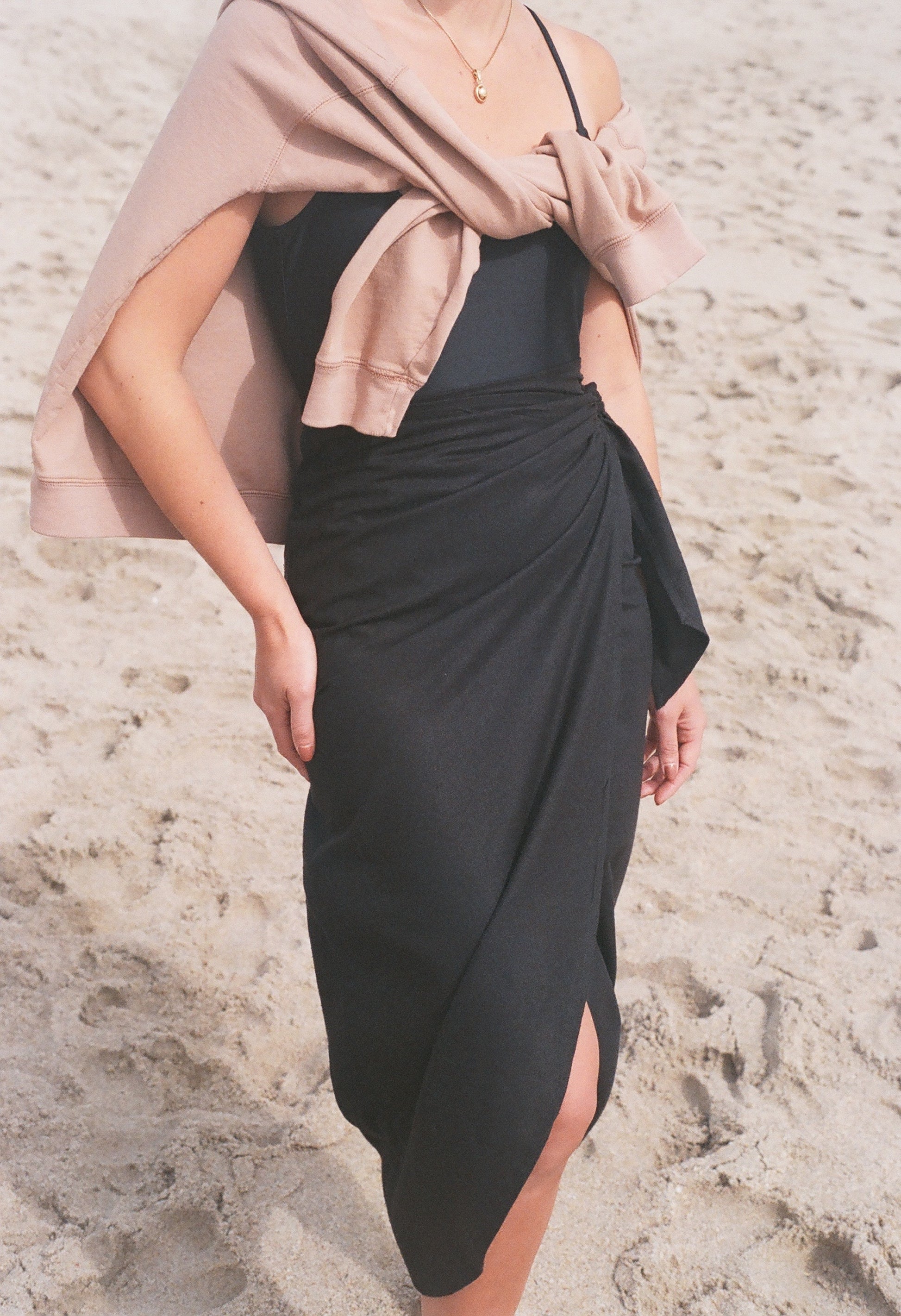 Bobbie Raw Silk Wrap Skirt - Main Image