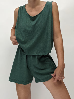 Na Nin Marni Cotton Jersey Cropped Tank / Available in Eggshell, Faded Black, Topiary