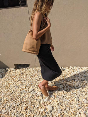 Na Nin Bobbie Waffled Cotton Wrap Skirt / Available in Natural, Faded Black, Toffee