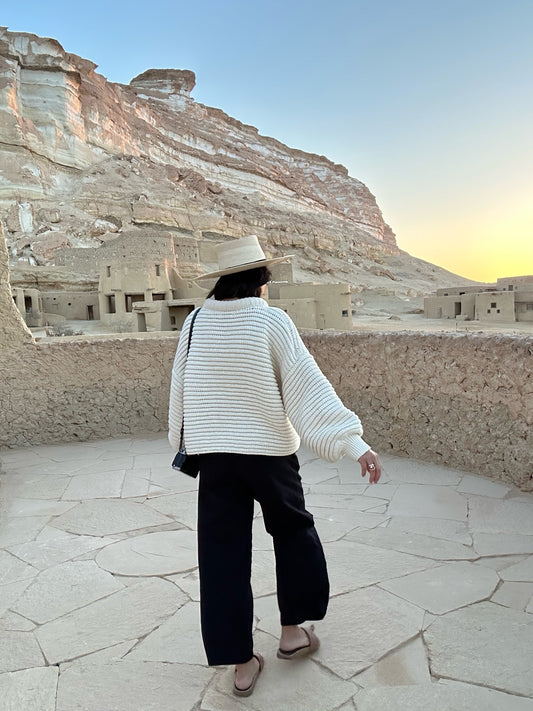 Romy Pima Cotton Balloon Sleeve Sweater