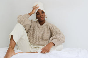 Na Nin Romy Knitted Alpaca Balloon Sleeve Sweater  / Available in Multiple Colors