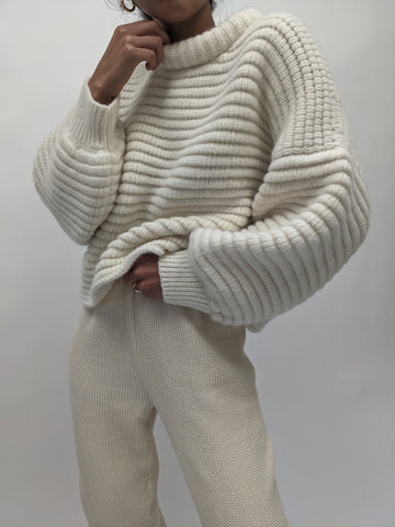 Na Nin Romy Knitted Alpaca Balloon Sleeve Sweater  / Available in Multiple Colors