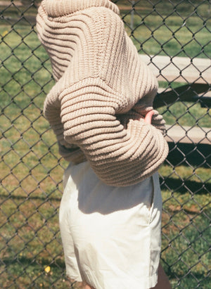 Na Nin Romy Cotton Balloon Sleeve Sweater / Available in Ivory, Latte, Forest