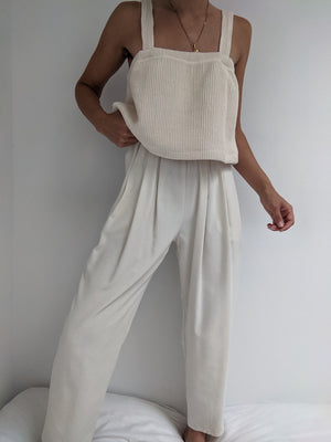 Na Nin Sabina Knitted Cotton Rib Top / Available in Oat & Faded Black