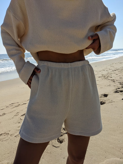 Chloe Knitted Cotton Rib Shorts