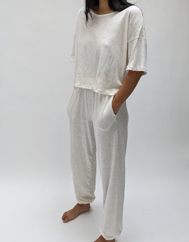 Na Nin Freddie Cotton Jersey Jogger / Available in Eggshell, Faded Black, Topiary