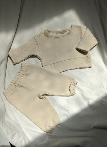 Na Nin Mini Margot Rippled Cotton Sweatshirt / Available in Cream & Faded Black