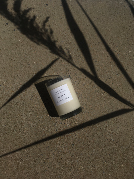 Amber & White Tea Candle / Available in Multiple Sizes