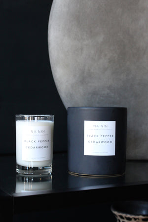 Black Pepper & Cedarwood Candle / Available in Multiple Sizes