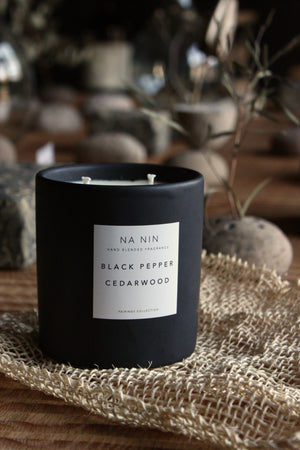 Black Pepper & Cedarwood Candle / Available in Multiple Sizes